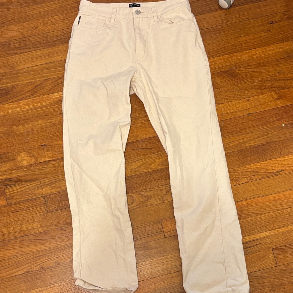 Frank & Oak Cream Slim Straight Men Jeans